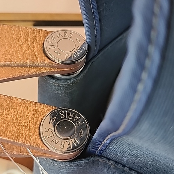 HERMES VINTAGE 2010 KABAK ELAN PM 2 WAY HAND/SHOULDER/TOTE BAG CANVAS/LEATHER - Picture 12 of 17